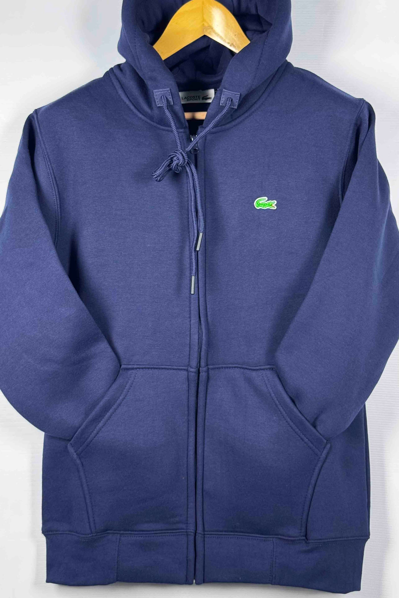 Lacoste Cotton Fleece Zipper Hoodie - Navy Blue