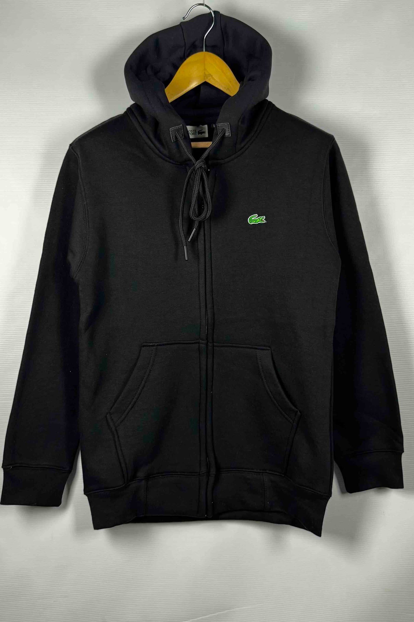 Lacoste Cotton Fleece Zipper Hoodie - Black