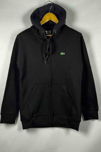 Lacoste Cotton Fleece Zipper Hoodie - Black