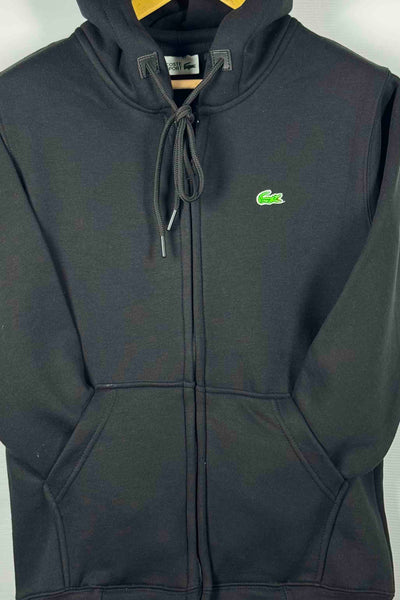 Lacoste Cotton Fleece Zipper Hoodie - Black