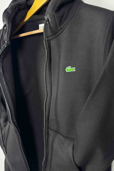 Lacoste Cotton Fleece Zipper Hoodie - Black